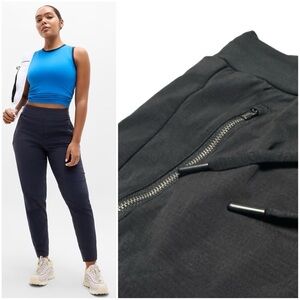 Athleta Trekkie North Jogger Black Tear Resistant Zip Pocket Track Pants UPF 50+